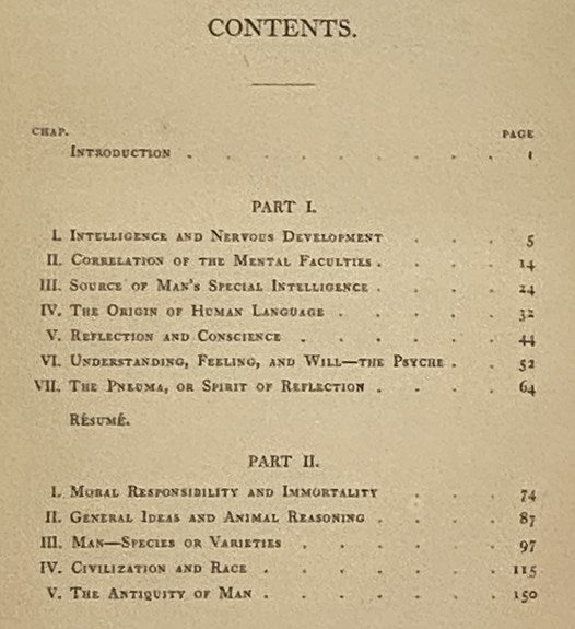 Chapters on Man. with the Outlines of a Science of Comparative Psychology.