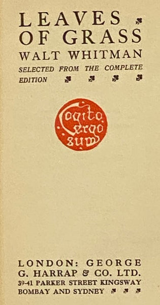 Leaves of Grass, Selected from the Complete Edition (The Harrap Library)