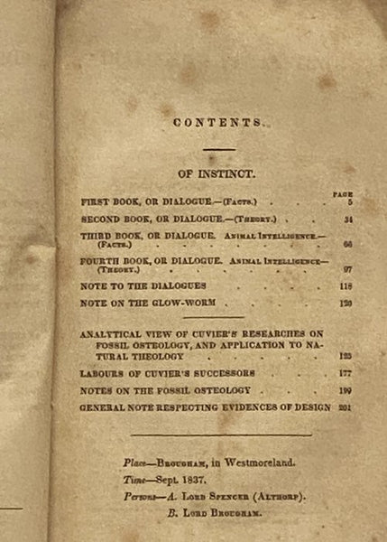 A Discourse on Instinct, with Analytical View of the Researches on Fossil Osteology.