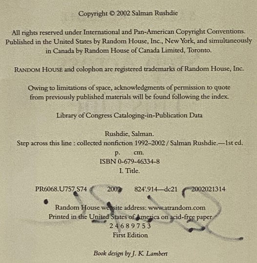 Step Across This Line: Collected Nonfiction, 1992-2002