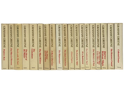 Graham Greene, The Collected/Uniform Edition, 19 of 23 Volumes: Brighton Rock; Our Man in Havana; Travels with My Aunt; The Heart of the Matter; The Comedians; The Man Within; The Power and the Glory; A Burnt-Out Case; The Shipwrecked; The Quiet American…