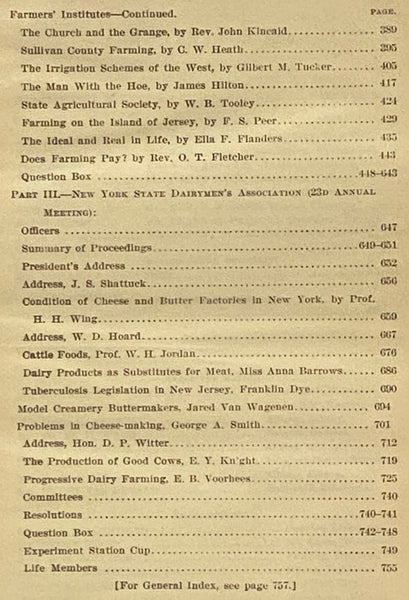 Fifty-Ninth Annual Report of the New York State Agricultural Society, and Annual Report of New York Bureau of Farmers' Institutes, for the Year 1899. Including Transactions of the New York State Dairymen's Association, for the Year 1899. Transmitted to t…