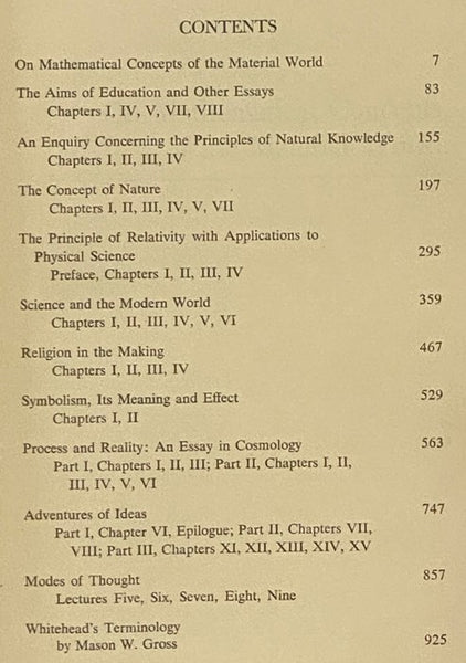 Alfred North Whitehead: An Anthology
