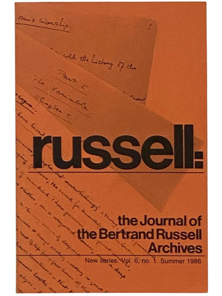 Russell: The Journal of the Bertrand Russell Archives, New Series. Vol. 6, No. 1. Summer 1986.