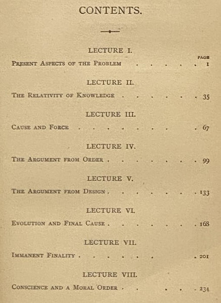 The Theistic Argument, as Affected by Recent Theories: A Course of Lectures Delivered at the Lowell Institute in Boston
