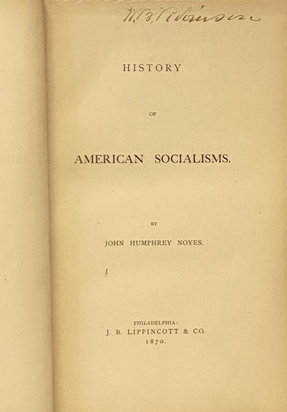 History of American Socialisms