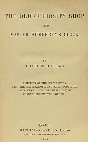 The Old Curiosity Shop and Master Humphrey's Clock