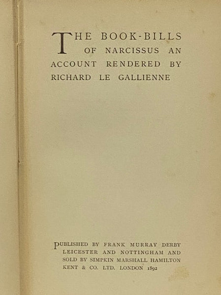 The Book-Bills of Narcissus