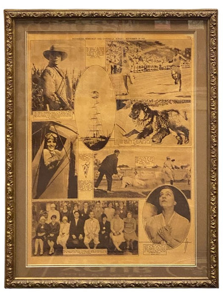 Framed Page from Rochester Democrat & Chronicle, Sunday, September 25, 1927