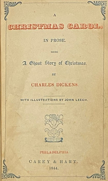 A Christmas Carol. in Prose. Being a Ghost Story of Christmas.