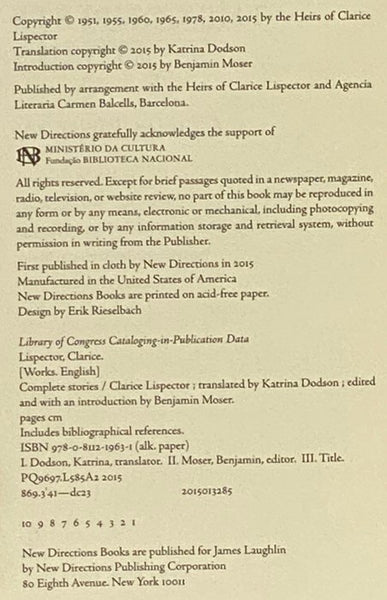 The Complete Stories [of Clarice Lispector]