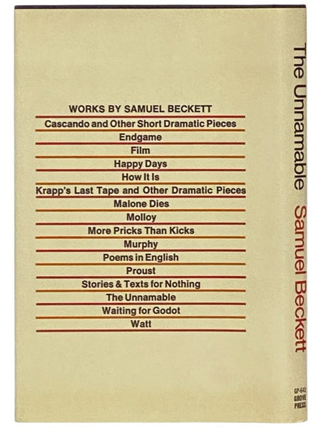 The Unnamable (The Collected Works of Samuel Beckett) (GP-643) [Unnameable]