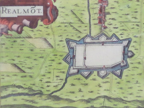 Hand Colored 1636 Print, Map of Realmot [Realmont], from 'Les plans et profils de toutes les principales villes et lieux considerables de France'