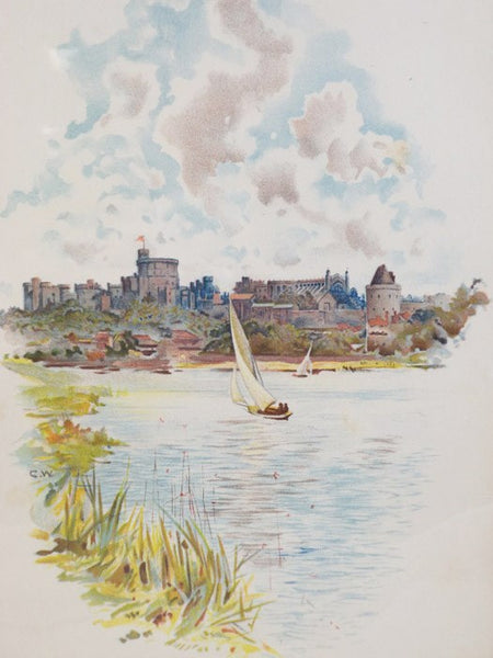 1905 Charles Wilkinson Print: 'Windsor Castle from the Brocas' [County Berkshire], after a photograph by Poulton & Son, Lee