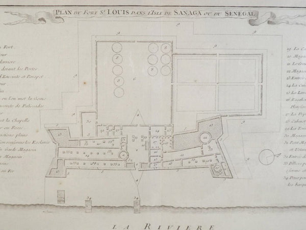 1747 Plan from Prevost's 'Histoire Generale des Voyages': Plan du Fort St Louis Dans L'Isle de Sanaga ou du Senegal