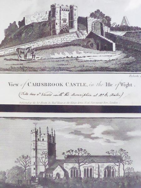 Two Prints: View of Carisbrook Castles, in the Isle of Wight; Carisbrook Church in the Isle of Wight [England]