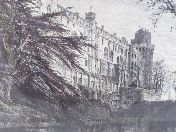 1875 Engraving, Warwick Castle, from the West [Warwickshire, England]