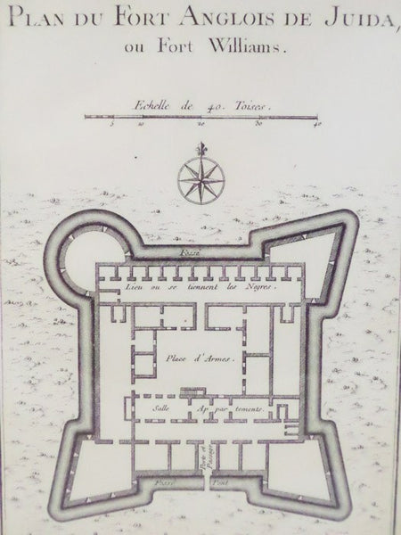 1747 Plan from Prevost's 'Histoire Generale des Voyages': Plan du Fort Anglois de Juida, ou Fort Williams