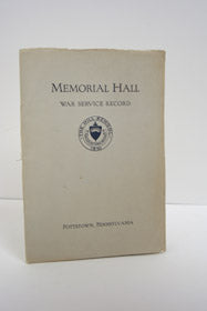 War Service Record and Plans and Elevations of Memorial Hall