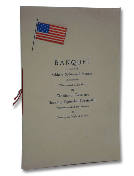 World War I Banquet Program: Banquet in Honor of Soldiers, Sailors and Marines of Rochester Who Served in the War