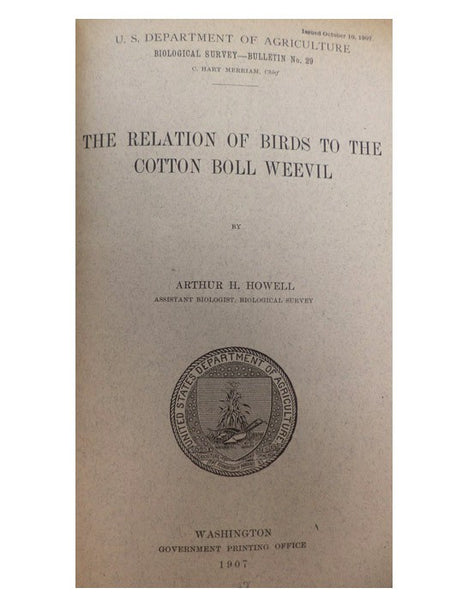 The Relation of Birds to the Cotton Boll Weevil