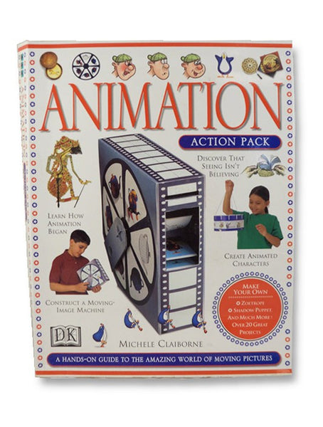 Animation Action Pack: A Hands-On Guide to the Amazing World of Moving Pictures -- Includes Drawing Guide, Moving-Image Machine, Zoetrope, Phenakistoscope, Kinetipic Viewer, Pencil Roller, Flipbook and Gripper, Thaumatrope, Pegboard, and Guidebook