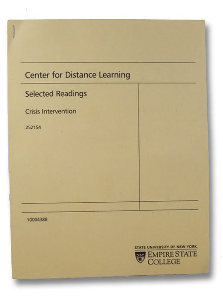 Center for Distance Learning: Selected Readings, Crisis Intervention 252154