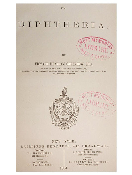 On Diphtheria.