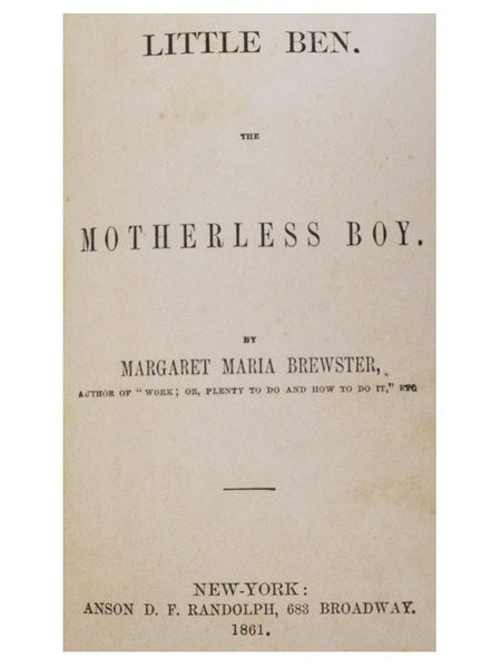 Little Ben. The Motherless Boy