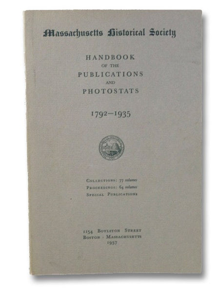 Handbook of the Publications and Photostats, 1792-1935