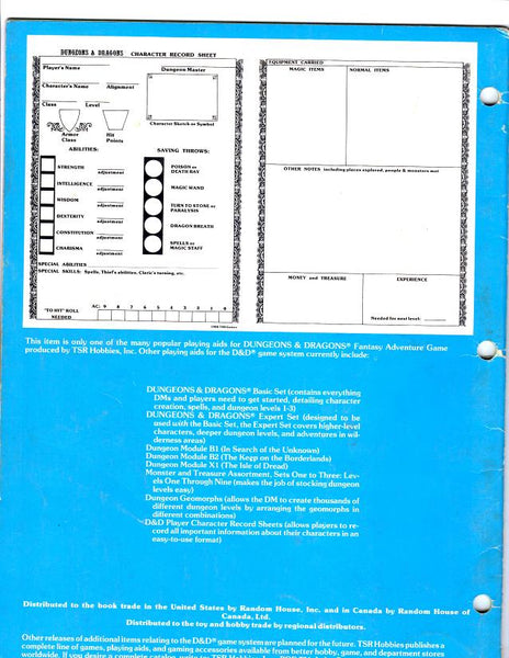 Dungeons & Dragons Character Record Sheets (#9037)