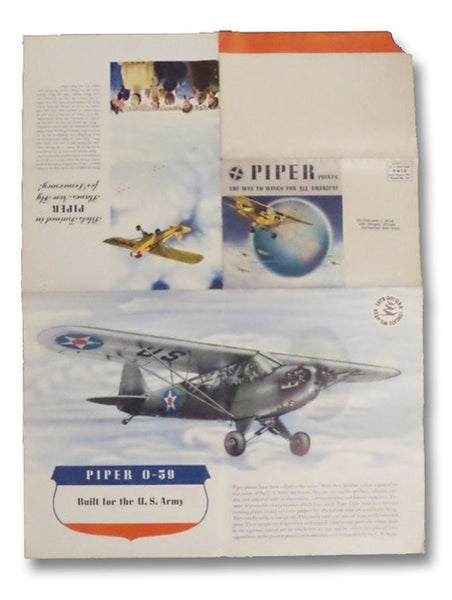 Piper Aircraft Promotional Poster, Featuring the Piper Super Cruiser, Trainer, Sea Scout, and O-59