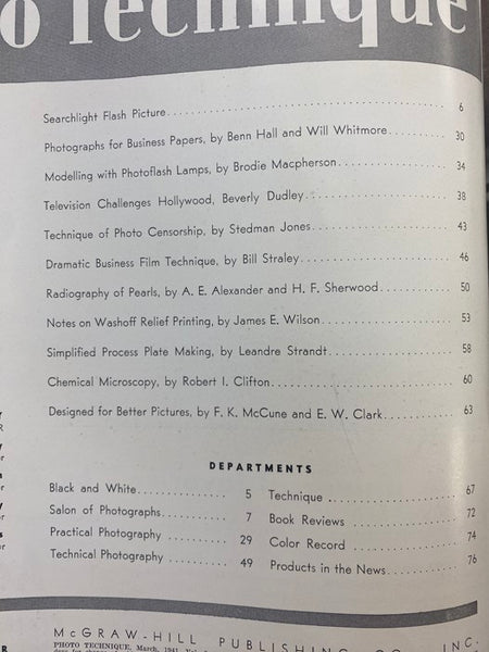 Photo Technique Magazine: March 1941