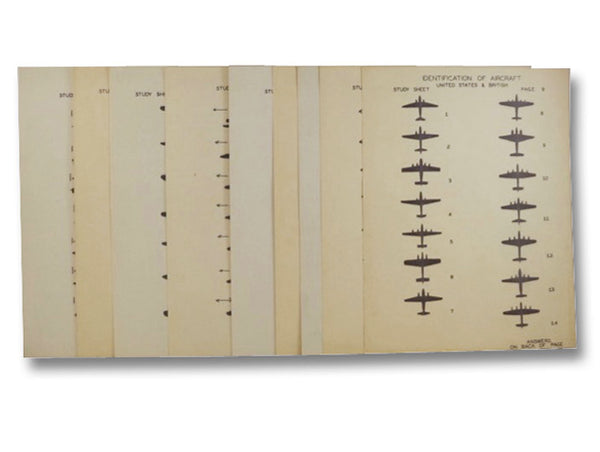 Identification of Aircraft, United States & British, Study Sheet Page 1 - 9 - Nine Large Flash Cards (CAAF-RP-357-500)