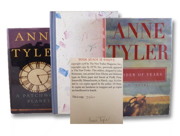 Anne Tyler 17-Volume Collection of Signed First Editions, with Correspondence: The Clock Winder; Celestial Navigation; Searching for Caleb; Earthly Possessions; Morgan's Passing; Dinner at the Homesick Restaurant; The Accidental Tourist; Breathing Lesson…