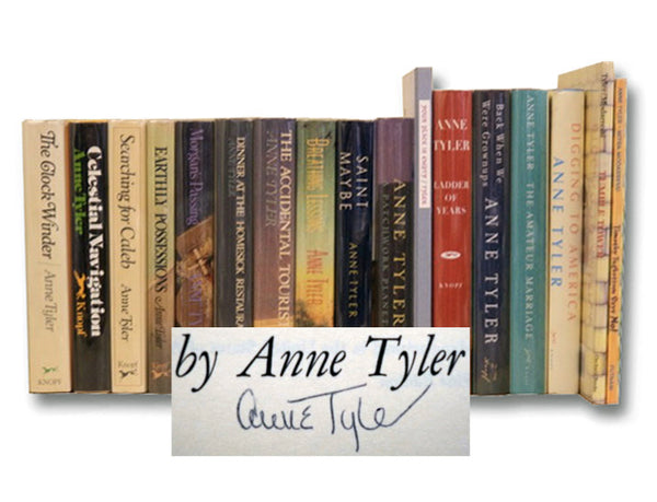 Anne Tyler 17-Volume Collection of Signed First Editions, with Correspondence: The Clock Winder; Celestial Navigation; Searching for Caleb; Earthly Possessions; Morgan's Passing; Dinner at the Homesick Restaurant; The Accidental Tourist; Breathing Lesson…