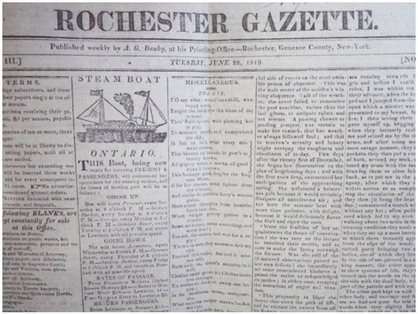 History of Printing in Rochester, 1816-1834