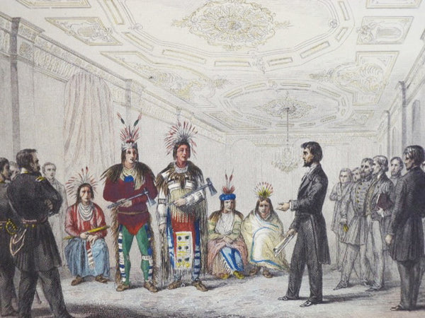 Lincoln Recevant les Indiens Comanches [Lincoln Receives the Comanche Indians]
