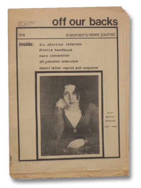 Off Our Backs: A Women's New Journal, Volume III, Number 9, July - August, 1973