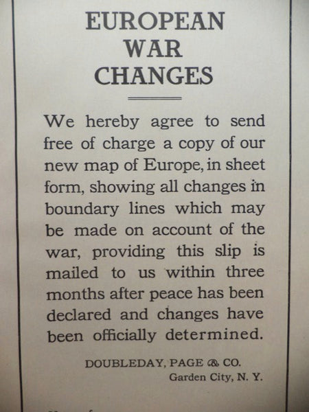 Doubleday, Page & Co's Geographical Manual and New Atlas [World War I Maps]