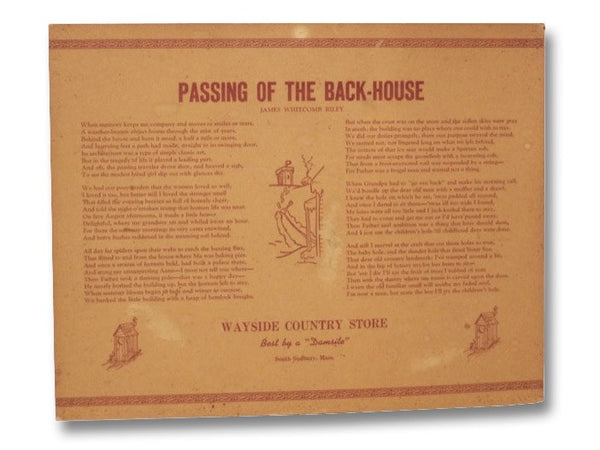 Passing of the Back-House [Poetry Broadside]