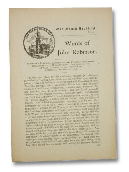 Words of John Robinson (Old South Leaflets, No 142)