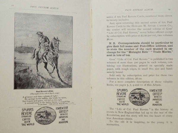 The Paul Revere Album, Containing a Complete Description of Goss' 'Life of Col. Paul Revere,' and More Than Twenty Engravings with Descriptions of Incidents in the Life of the Hero of the 'Midnight Ride,' April 18, 1775.