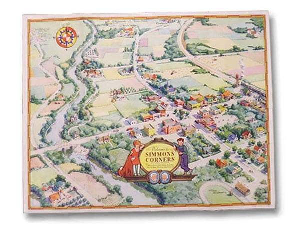 Kieth Ward Map of Simmons Corners (Little Orphan Annie Radio Show)