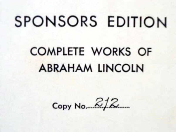 The Complete Works of Abraham Lincoln, in Twelve Volumes (Sponsors Edition)