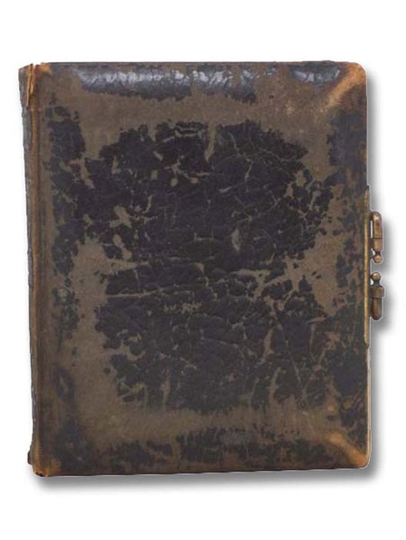6" x 5" Leather Photo Album with Gauffered Gilt Edges and Metal Clasp, Circa Late 1800s