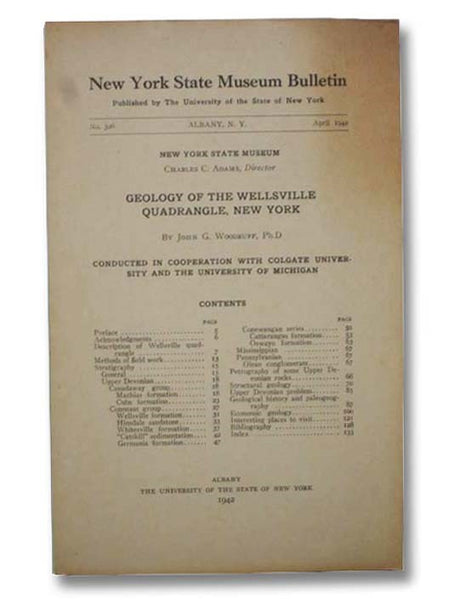 Geology of the Wellsville Quadrangle, New York (New York State Museum Bulletin, April 1942, No. 326)