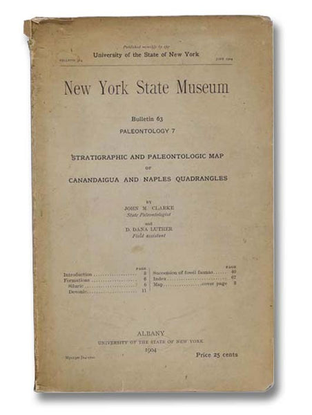 Stratigraphic and Paleontologic Map of Canandaigua and Naples Quadrangles (New York State Museum Bulletin 63, Paleontology 7)