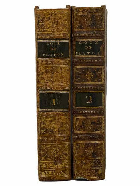 Loix de Platon. Par le Traducteur de la Republique, in Two Volumes: Tome Premier; Tome Second. [with] La Science du Bonhomme Richard, Moyen Facile de Payer les Impots. Traduit de l'Anglois: Troisieme Edition, Exactement Semblable a la Premiere. [Benjamin…