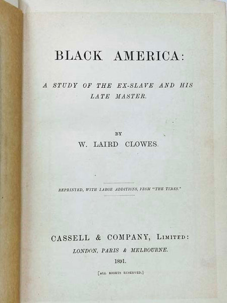 Black America: A Study of the Ex-Slave and His Late Master.